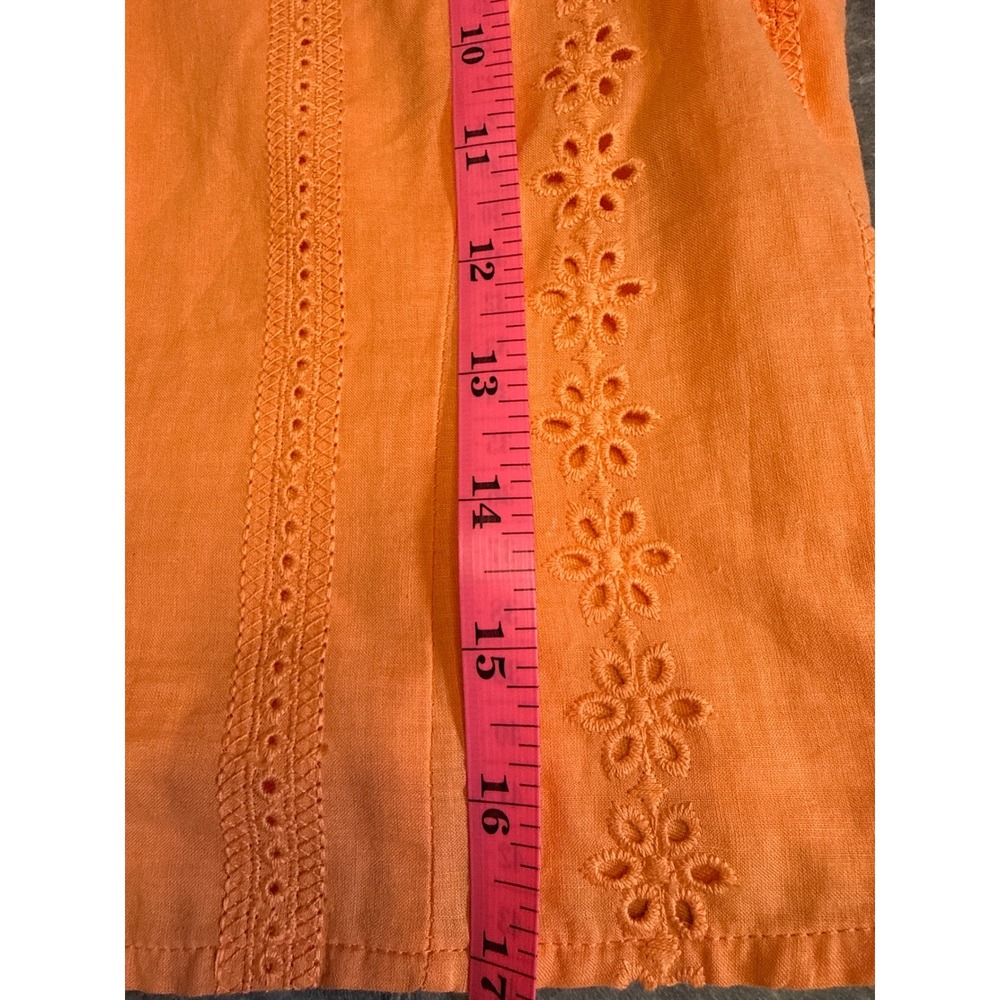 Wild Fable Orange Eyelet Puff Sleeve Crop Top Sweetheart Neck Smocked Back M NEW - Picture 6 of 8